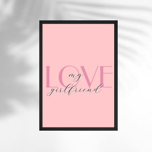 Candy Pink Elegante LIEBE Pastell Rose Valentine Poster