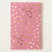 Candy Pink Gold Glitzer Dots Jahr und Name Planner Planer (Rückseite)