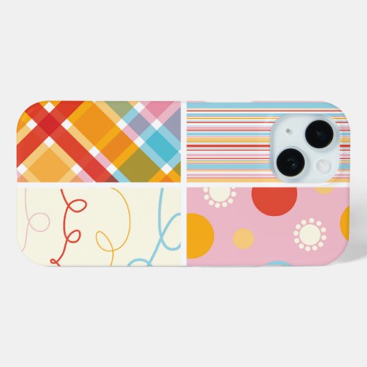 Candy Pink Kariert Karo Dots Scribbles Fun Muster Case-Mate iPhone Hülle (Rückseite (Horizontal))