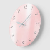 Candy Pink Metallic Silver Gray US UK Numbers Große Wanduhr (Winkel)