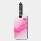Candy Pink Modern Waves Monogramm Gepäckanhänger (Rückseite vertikal)