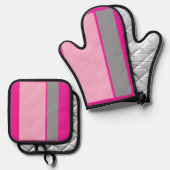 Candy Pink Ofenhandschuh & Topflappen-Set (Vorderseite/Rückseite)