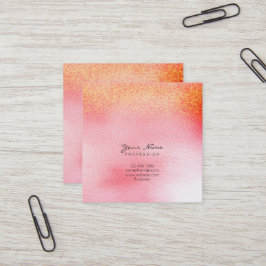 Candy Pink Peach Rose Gold Peach Ombre Square Vip Quadratische Visitenkarte