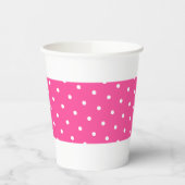 Candy Pink Polka Dotted Centre Streifen auf Weiß Pappbecher (Links)