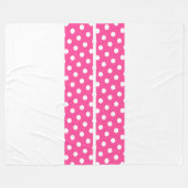 Candy Pink Polka gepunktete Rennstreifen auf weiß Fleecedecke (Vorderseite (Horizontal))