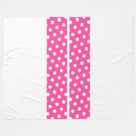 Candy Pink Polka gepunktete Rennstreifen auf weiß Fleecedecke