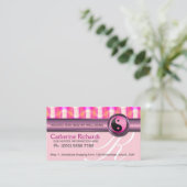 Candy Pink Reiki Health & Beauty Business Cards Visitenkarte (Stehend Vorderseite)