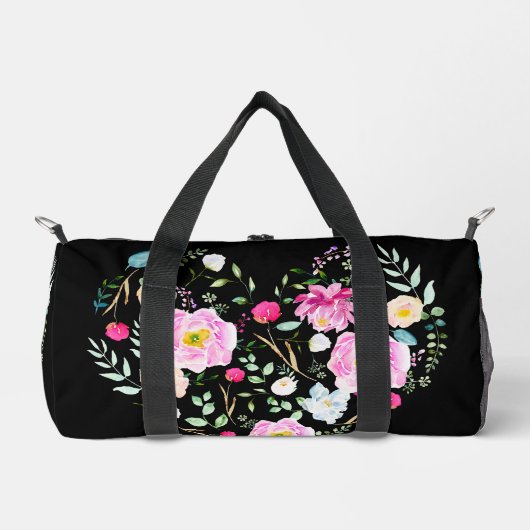 Candy Pink Roses & Herz Duffle Bag (Vorderseite)