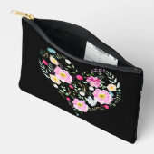 Candy Pink Roses & Herz Zubehörtasche (Offen)