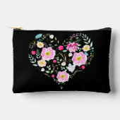 Candy Pink Roses & Herz Zubehörtasche (Vorderseite)