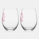 Candy Pink Satin Bow Stemless Weinglas Ohne Stiel (Links)