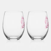 Candy Pink Satin Bow Stemless Weinglas Ohne Stiel (Rechts)