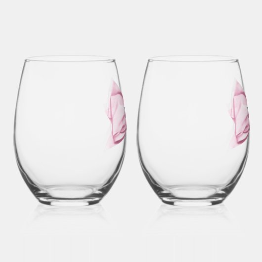 Candy Pink Satin Bow Stemless Weinglas Weinglas Ohne Stiel (Rechts)