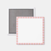 Candy Pink Stripe Border Template Magnet (Vorderseite/Rückseite)
