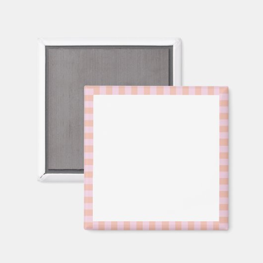 Candy Pink Stripe Border Template Magnet (Vorderseite/Rückseite)