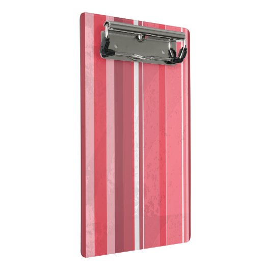 Candy Pink Stripes Mini Klemmbrett (Schrägansicht)