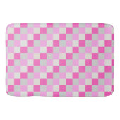 Candy Pink und White Karo Muster Badematte (Vorderseite)