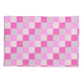 Candy Pink und White Karo Muster Kissenbezug (Rückseite)