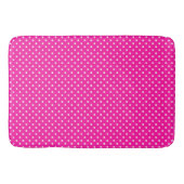 Candy Pink White Girly Square Polka Dot Pattern Badematte (Vorderseite)