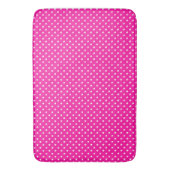 Candy Pink White Girly Square Polka Dot Pattern Badematte (Vorderseite Vertikal)