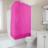 Candy Pink White Girly Square Polka Dot Pattern Duschvorhang (Beispiel)