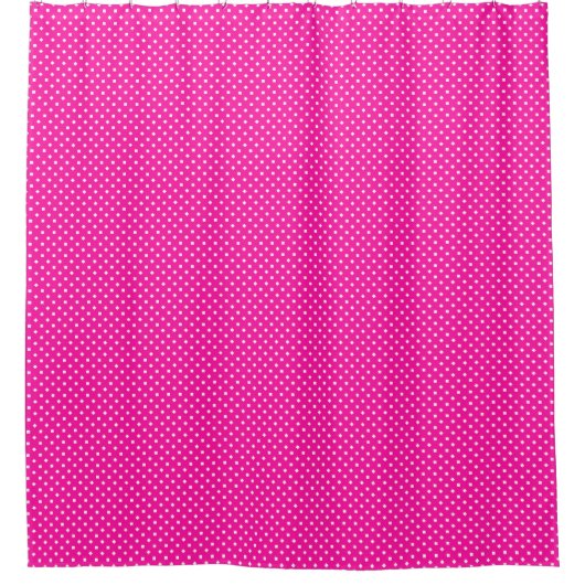 Candy Pink White Girly Square Polka Dot Pattern Duschvorhang (Vorderseite)