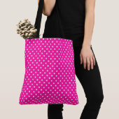Candy Pink White Girly Square Polka Dot Pattern Tasche (Von Nahem)