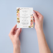 Candy Pink & Yellow Floral 2 Hochzeit Flyer (Gruppe)