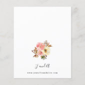 Candy Pink & Yellow Floral 2 Hochzeit Flyer (Hinten)