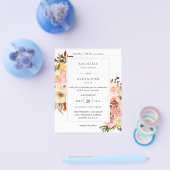 Candy Pink & Yellow Floral 2 Hochzeit Flyer (Einzeln)