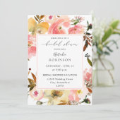 Candy Pink & Yellow Floral Brautparty Einladung (Stehend Vorderseite)