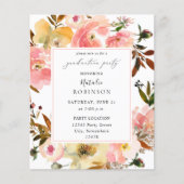 Candy Pink & Yellow Floral Graduation Party (Vorderseite)
