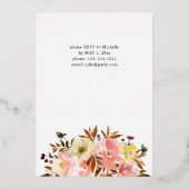 Candy Pink & Yellow Floral Graduation Party Folieneinladung (Rückseite)