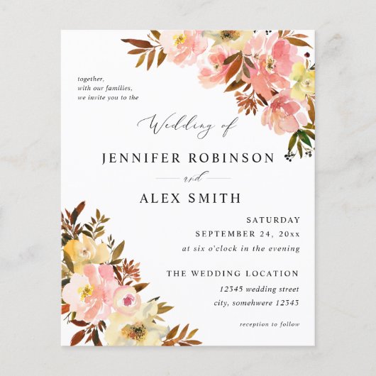 Candy Pink & Yellow Floral Wedding (Vorderseite)