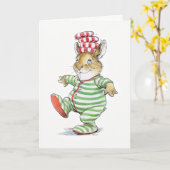 Candy PJ's Bunny Christmas Card Karte (Gelbe Blume)