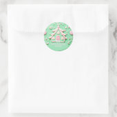 Candy/Pnk Gingerbread House/Classic Round Sticker (Tasche)