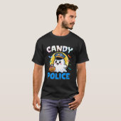 Candy Police Ghost Funny Halloween Ghost Candy Sec T-Shirt (Vorne ganz)