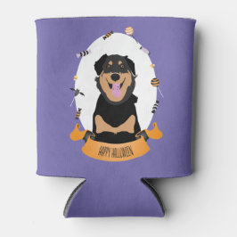 Candy Portrait Rottweiler Dog Lila Orange Dosenkühler