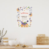 Candy Pumpkin Ghosts Halloween Baby Begrüßungszeic Poster (Küche)