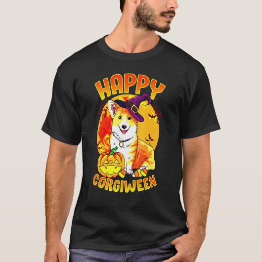 Candy Pumpkin Hexch Corgi T-Shirt (Vorderseite)