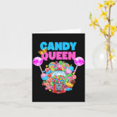 Candy Queen Shirt Funny Lollip Candy Lover Humor  Karte (Gelbe Blume)