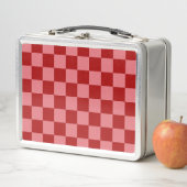 Candy Red and Candy Pink Checkerboard Metall Brotdose (Beispiel)