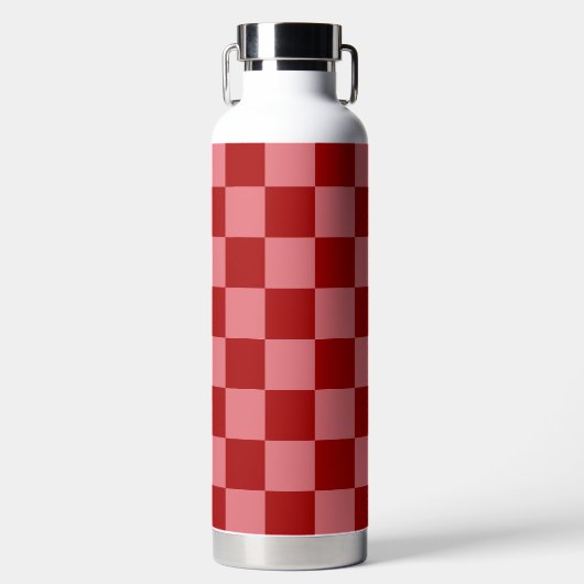 Candy Red and Candy Pink Checkerboard Trinkflasche (Vorderseite)