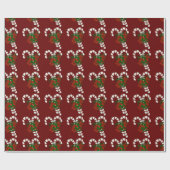 Candy Red Candy Cane Wrapping Paper Geschenkpapier (Flach)