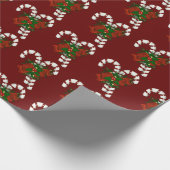 Candy Red Candy Cane Wrapping Paper Geschenkpapier (Ecke)
