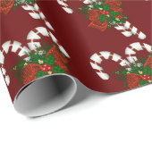 Candy Red Candy Cane Wrapping Paper Geschenkpapier (Rolleneckpunkt)