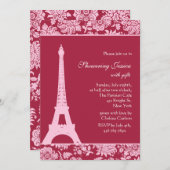 Candy Red in Paris Bridal Dusche Einladung (Vorne/Hinten)