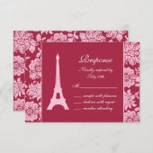 Candy Red in Paris UAWG RSVP Karte (Vorne/Hinten)