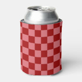 Candy Red und Candy Pink Checkerboard Dosenkühler (Kanne Vorderseite)