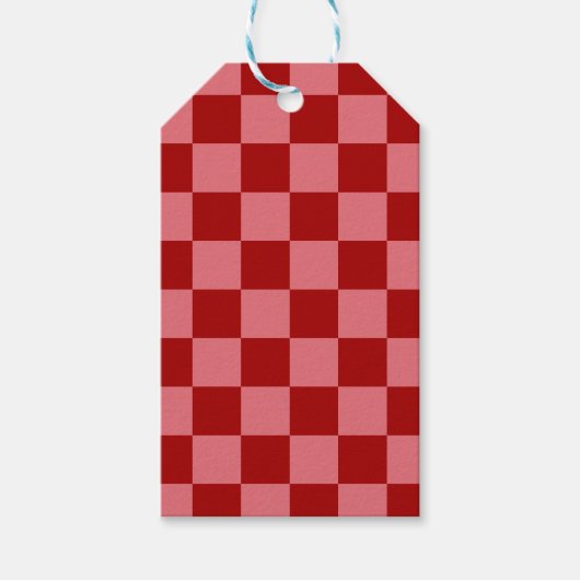 Candy Red und Candy Pink Checkerboard Geschenkanhänger (Vorderseite)